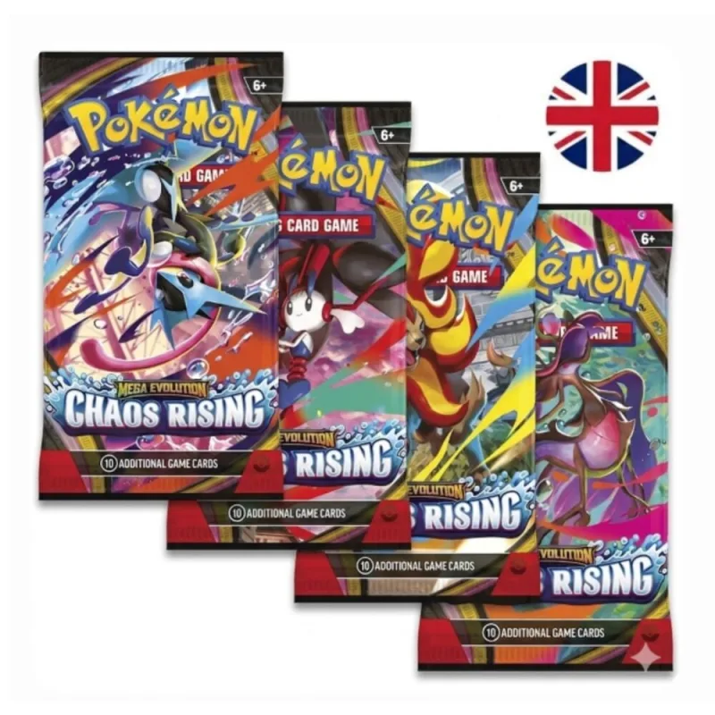 Sobre cartas Megaevolution Chaos Rising Pokemon ingles surtido